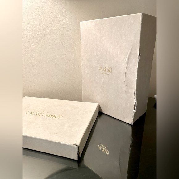 Jimmy Choo Romy 100 “Something Blue” Bridal Crystal Tiara Sz 35 Dust Bag Box - Picture 7 of 15